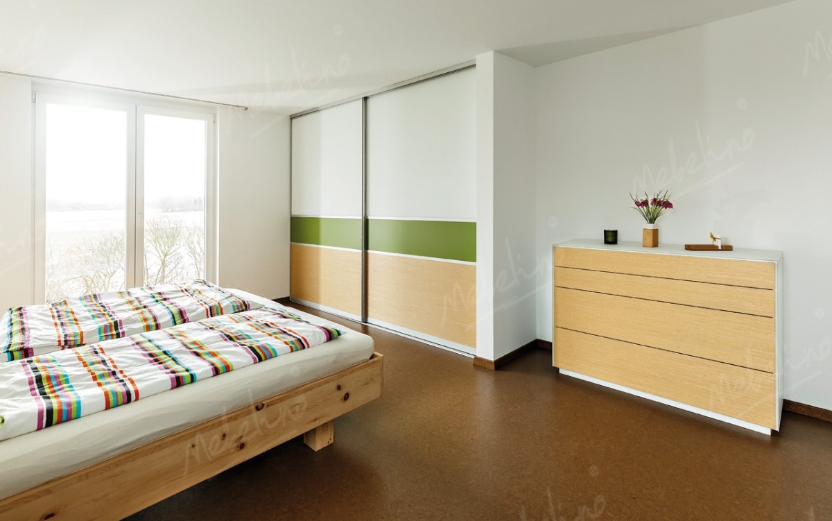 Трехцветный шкаф-купе для спальни D351