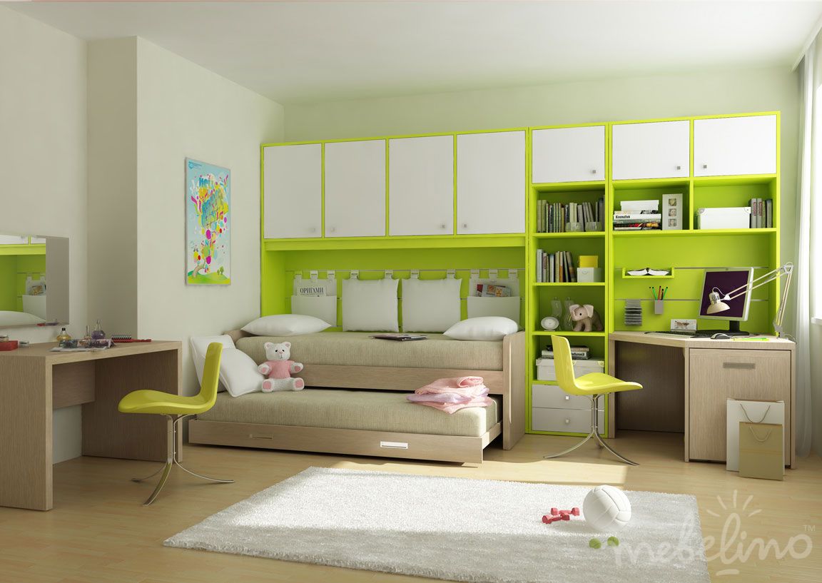 Сочно-зеленая мебель для детской Md01