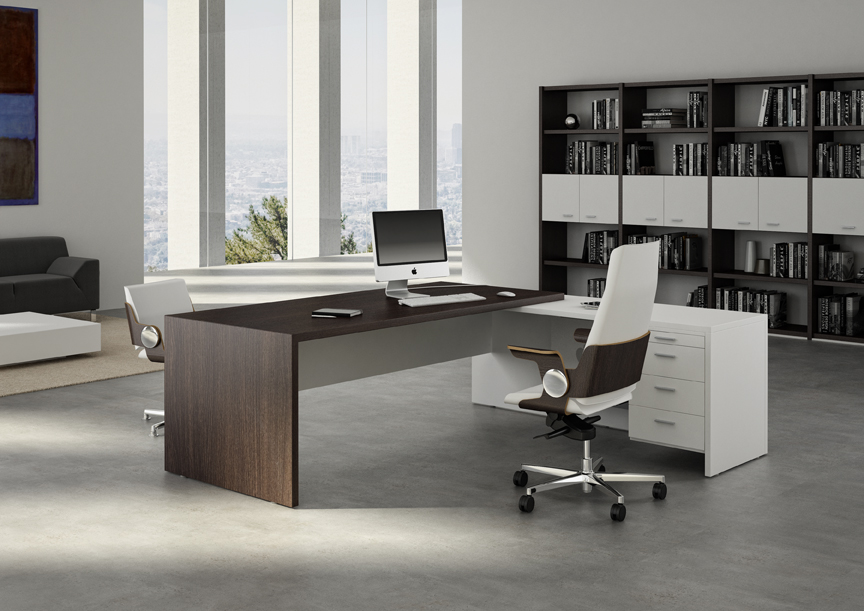 Двухцветная мебель для офисного кабинета OM 285