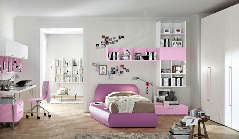 Мебель для детской в нежно розовых тонах Md228