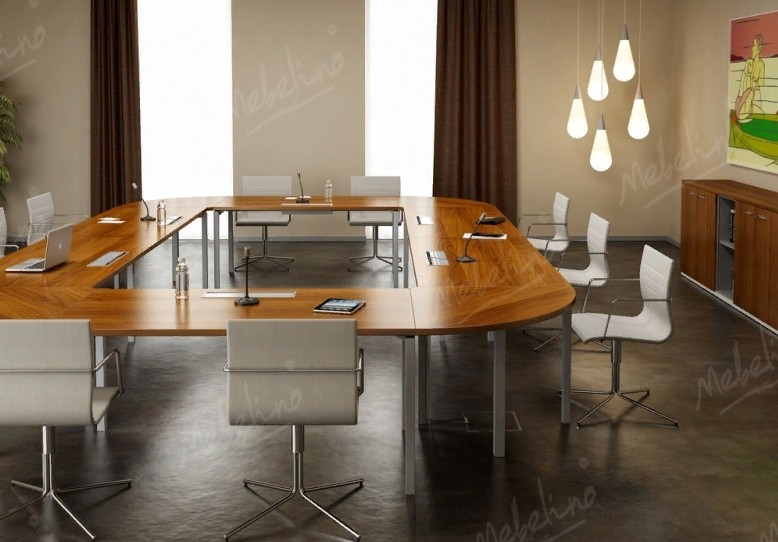 Деревянный стол для офиса в нестандартном дизайне OM 189