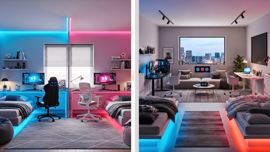 Комната разнополых подростков в стиле хай-тек Комната разнополых подростков в стиле хай-тек