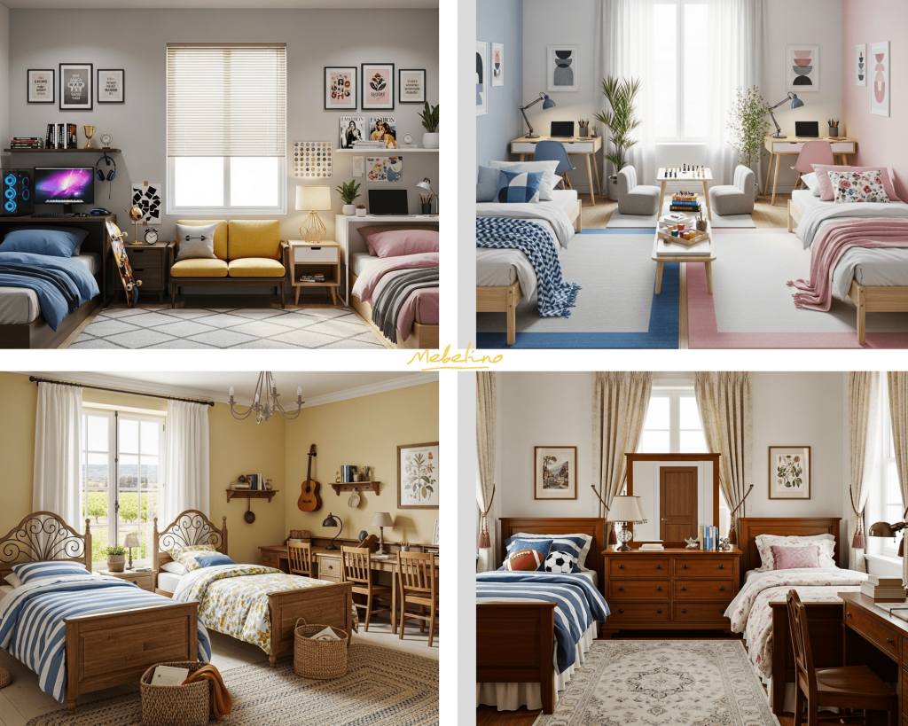 Мебель разных стилей в комнате подростков разных полов Мебель разных стилей в комнате подростков разных полов