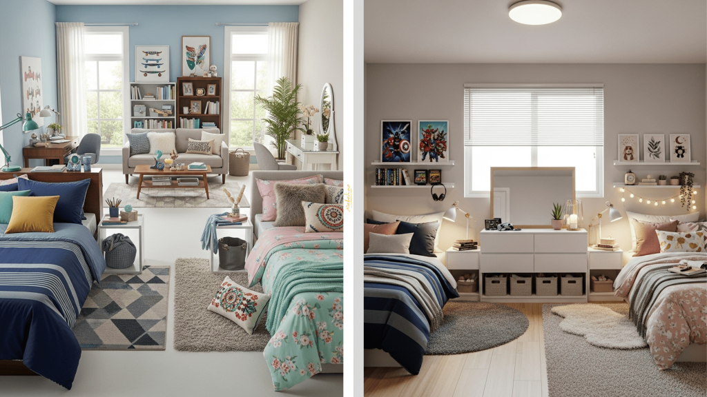 Текстиль и декор в комнате подростков разных полов Текстиль и декор в комнате подростков разных полов