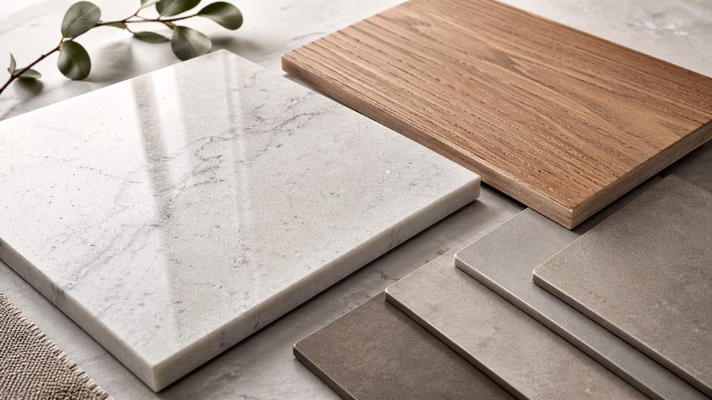 Элегантные материалы для выбора дизайна интерьера