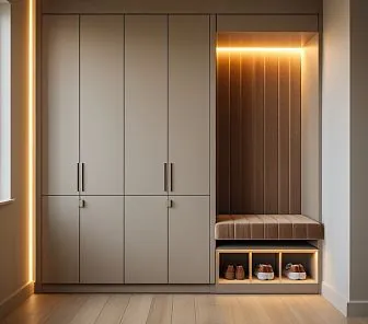 Прихожая с мягкой зоной и подсветкой