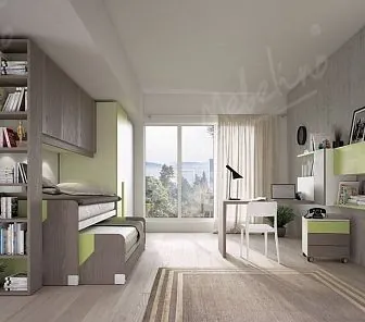 Мебель для двух школьников с выкатной кроватью Md169