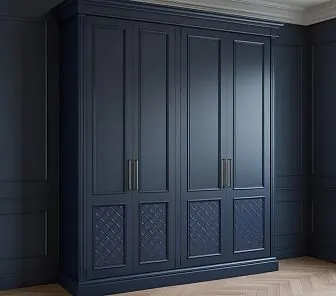 Встроенный шкаф в матовом тёмно-синем цвете