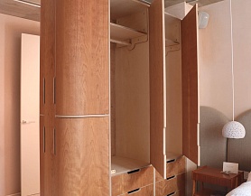Радиусный шкаф в нетривиальном дизайне для зонирования R111