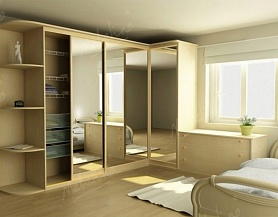 Спальный шкаф с дверями «купе» и зеркалами в полный рост LD 65