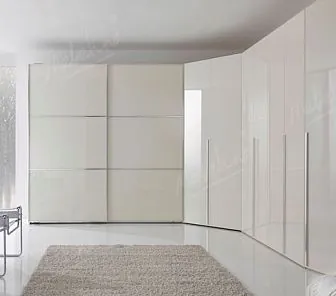 Угловой белый, глянцевый шкаф, арт CS134