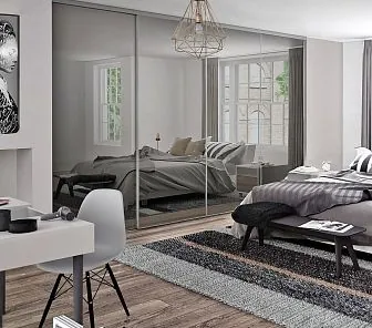 Элитный встроенный шкаф-купе «Черное зеркало» LD 29