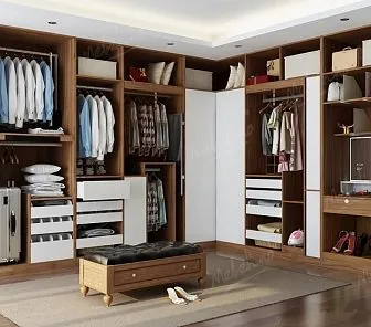 Угловая гардеробная с продуманным наполнением G105