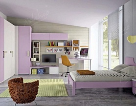 Изысканная мебель для подростка в нежном лиловом цвете, PC491