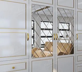 Белый с золотой патиной шкаф RF200