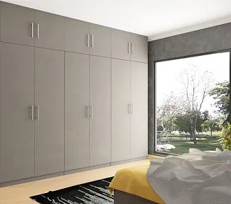 Распашной шкаф серого цвета RF481