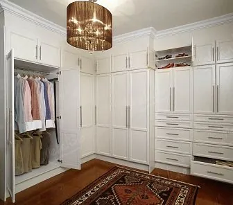 Гардеробная стенка для прихожей, встроенная в угол G124