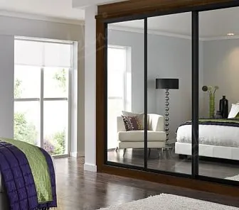 Встроенный зеркальный шкаф-купе для спальни D291