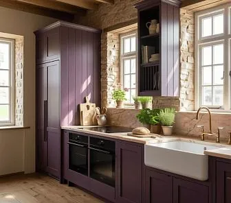 Современная филенчатая прямая кухня