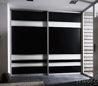 Современный черно-белый шкаф-купе D47