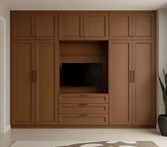 Встроенный шкаф-гардероб с нишей под ТВ