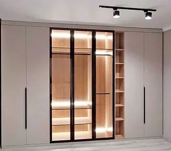 Современный гардеробный шкаф с подсветкой G235