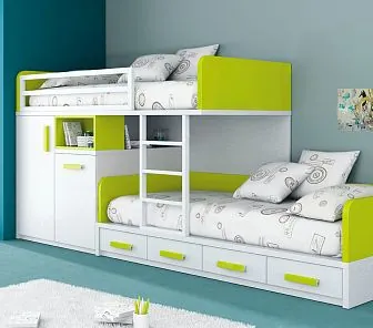 Мебель для детской с яркими салатовыми акцентами Md145