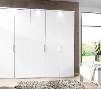 Снежно-белый распашной шкаф с подсветкой RF98