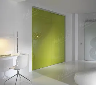 Встраиваемый глянцевый шкаф-купе в зеленом цвете D380
