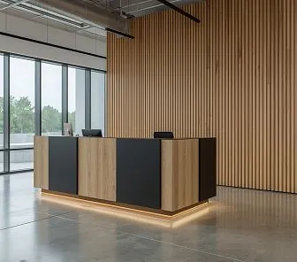 Стойка ресепшн прямоугольная в стиле минимализм