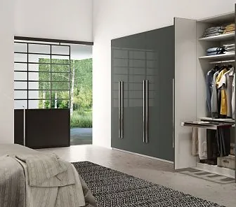 Гардеробный распашной шкаф с выдвижной брючницей RF480