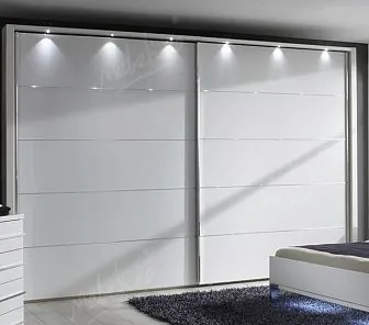 Встроенный двустворчатый шкаф-купе с подсветкой D302