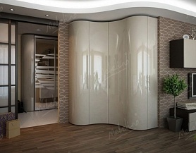 Универсальный радиусный шкаф с гладким глянцевым фасадом R54
