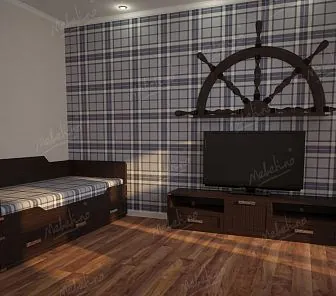 Мебель для детской из массива дерева в темном цвете Md117