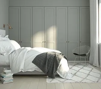 Распашная гардеробная с матовым фасадом, D441