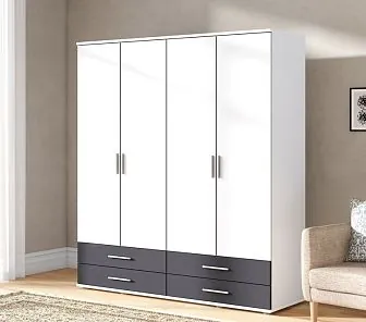 Современный распашной шкаф с выдвижными ящиками RF519