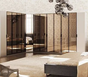 Большой зеркальный шкаф в спальню под заказ CS232