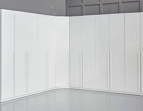 Угловой вместительный, белый шкаф, арт CS161