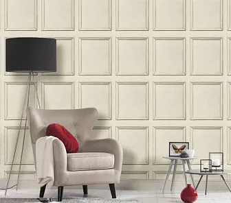 Деревянная стеновая панель нежного кремового цвета ST148