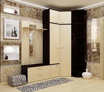 Угловая прихожая с открытыми боковыми полками Е176