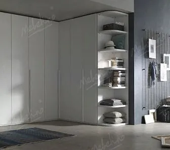 Угловой шкаф до потолка с открытыми боковыми полками, арт CS138