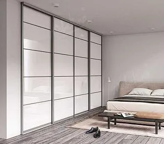 Встроенный шкаф-купе для спальни в современном дизайне D326