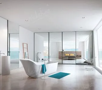 Встроенный зеркальный шкаф-купе для ванной, D385