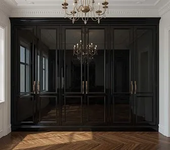 Встроенный шкаф с зеркальными фасадами и алмазной стёжкой