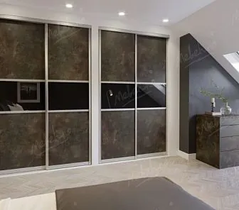 Комбинированный шкаф-купе, встраиваемый в нишу, D414