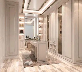 Гардеробная мебель до потолка с подсветкой G207