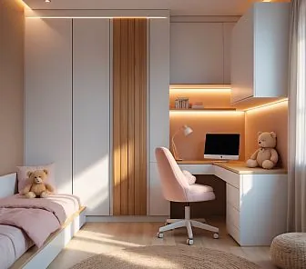 Светлый и уютный детский гарнитур в скандинавском стиле