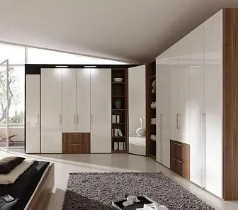 Распашной шкаф «Глянец» с зеркалом в угол CS279