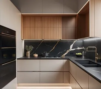 Современная кухня с матовыми фасадами