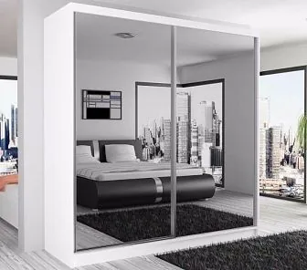 Современный шкаф из дуба с зеркальными фасадами SM 476